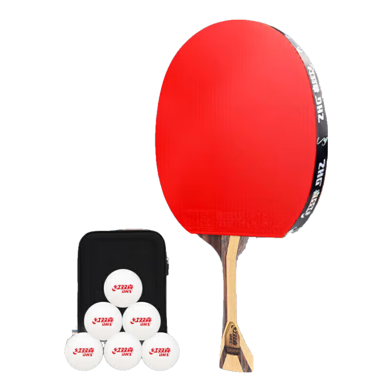 DHS Nine-Star Penhold (Fast Delivery from Beijing Warehouse + Racket Cover), Table Tennis Paddle F9002 Penhold Grip Single Racket
