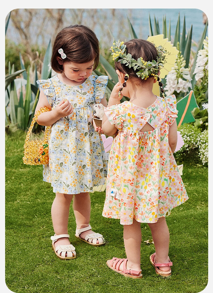 Minibala Girls' Cotton Dress, Baby Clothes, Princess Dress, New Style Skirt 2