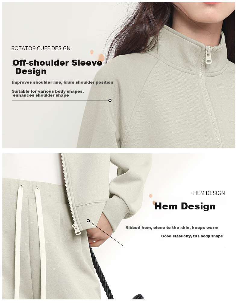 MJ STYLE Stand-Collar Cardigan Jacket for Women, Spring And Autumn 2026, Loose-Fitting Casual Versatile Short Style, Petite Sporty Long-Sleeve Top 7