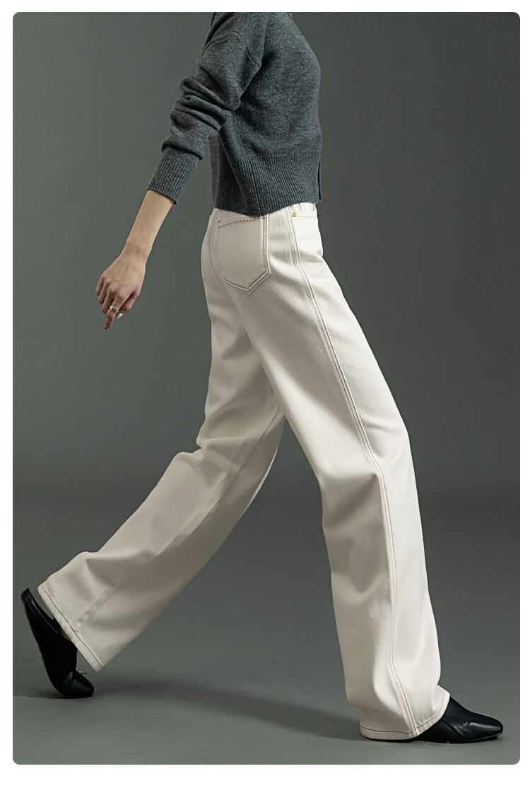 Dme [Three-Proof Technology] 2025 Spring Breathable Comfortable Lyocell Cotton Dense Twill Narrow Straight Jeans for Women 7