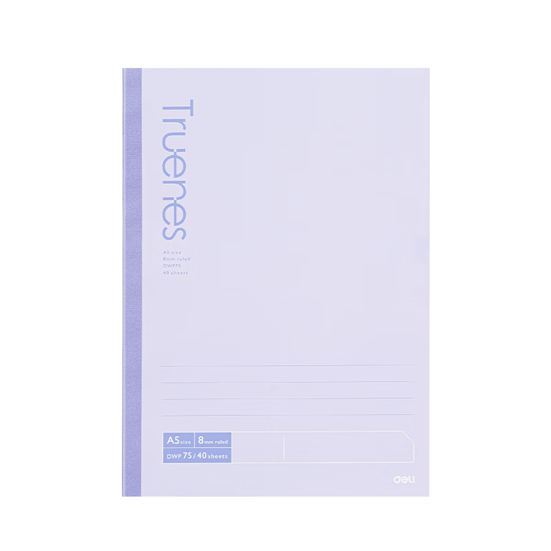 Deli Single A5/40 Sheets Classic Soft Notebook, Journal, Notepad, Office And Study Supplies, Random Color, WA540-P