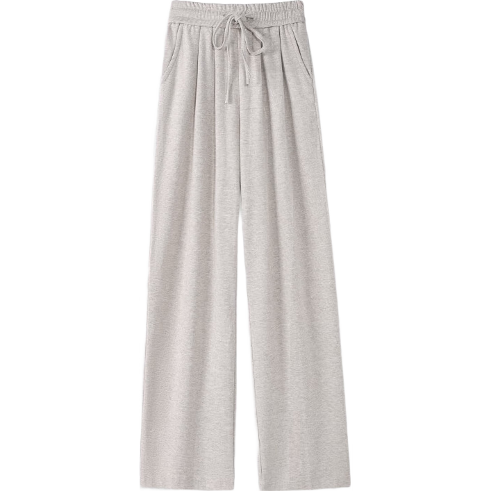 MJ STYLE Glutinous Rice Wide-Leg Pants for Women, Spring And Autumn 2026, Loose Casual Versatile Soft Glutinous Rice Draping High-Waist Slimming Straight-Leg Pants