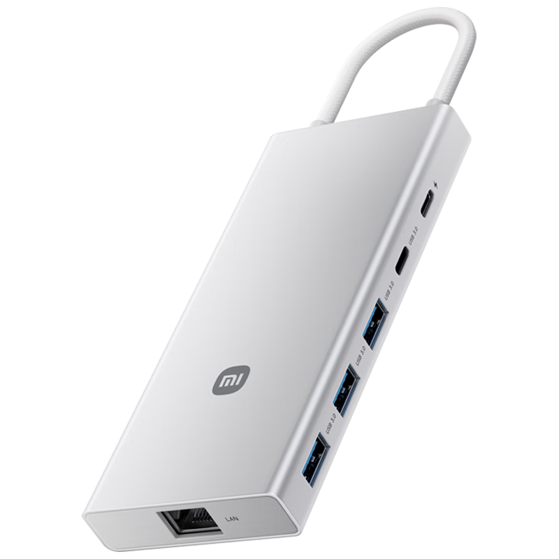 MI Type-C Ten-In Expansion Dock, 4K Ultra HD Screen Mirroring, Gigabit Ethernet Card, PD100W USB3.0, Multifunctional Adapter, MI Redmi Laptop Compatible