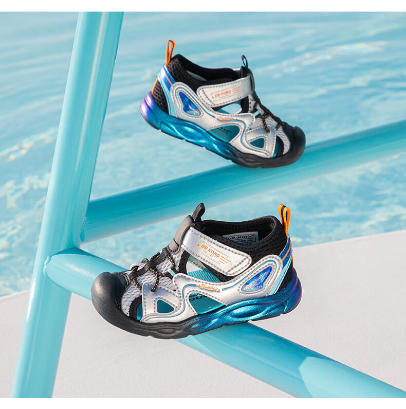 Dr. Jiang Toddler Walking Shoes Summer Boys and Girls 1-3 Years Old Baby Children's Sandals 2S14A2006AM Beige/Blue Size 22 10