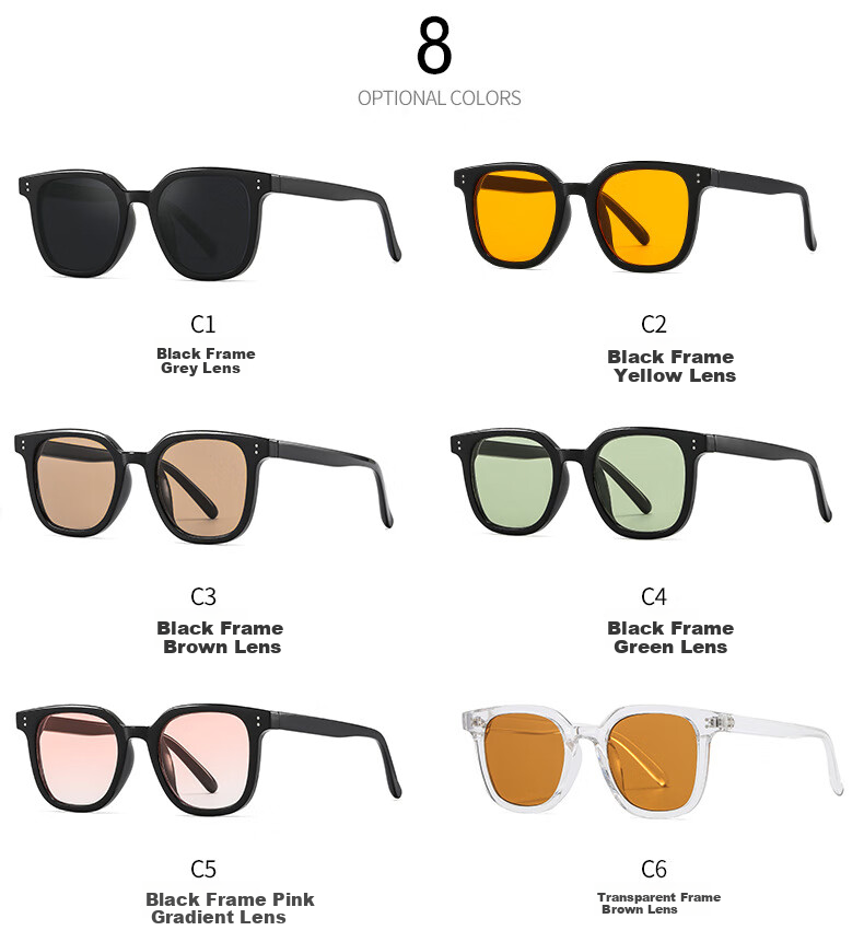 LESCA LUNETIER Vintage Gm Tea-Colored Sunglasses for Men And Women, Driving Orange Glasses, Fashionable Round Face Sunglasses, Good Night Moo 8