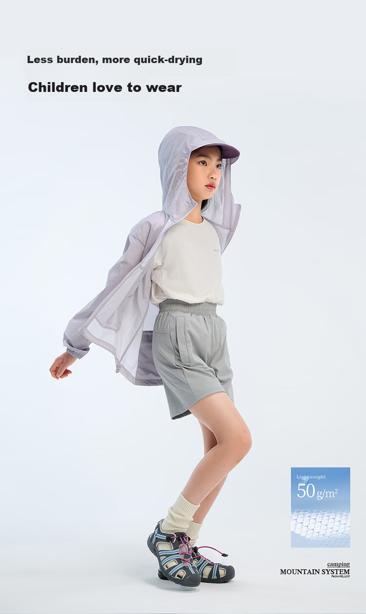 Pelliot [Xiao Sen Lin] Outdoor Children's Sun Protection Clothing, Summer Lightweight, Boys And Girls Sun Protection Jacket, 135212023, Purple, Size 160 7