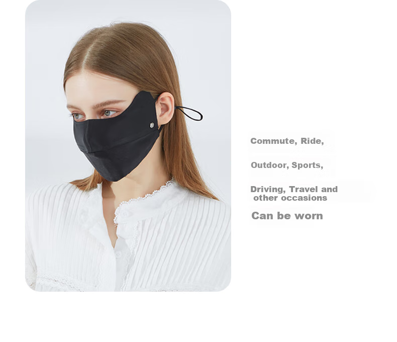 ELLE [100% Silk] Sun Protection Face Mask for Women, Eye Corner Protection, UV-Resistant Mulberry Silk Face Mask, Mid-Autumn Festival Gift 19