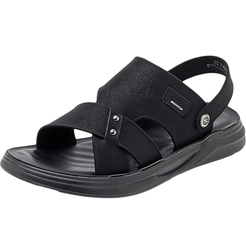 Warrior Sandals, Men's Shoes, Summer Outdoor Slippers, Wear-Resistant Sports Beach Shoes, WSL(WZ)-1383, Black, Size 41