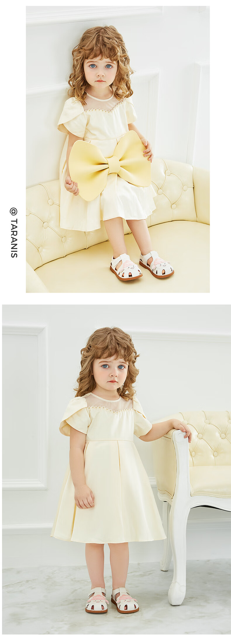 Tilanis Summer New Kids Non-Slip Soft Sole Girls Cute Sandals Closed-Toe Anti-Kick Baby Shoes White/Pink Size 23 6