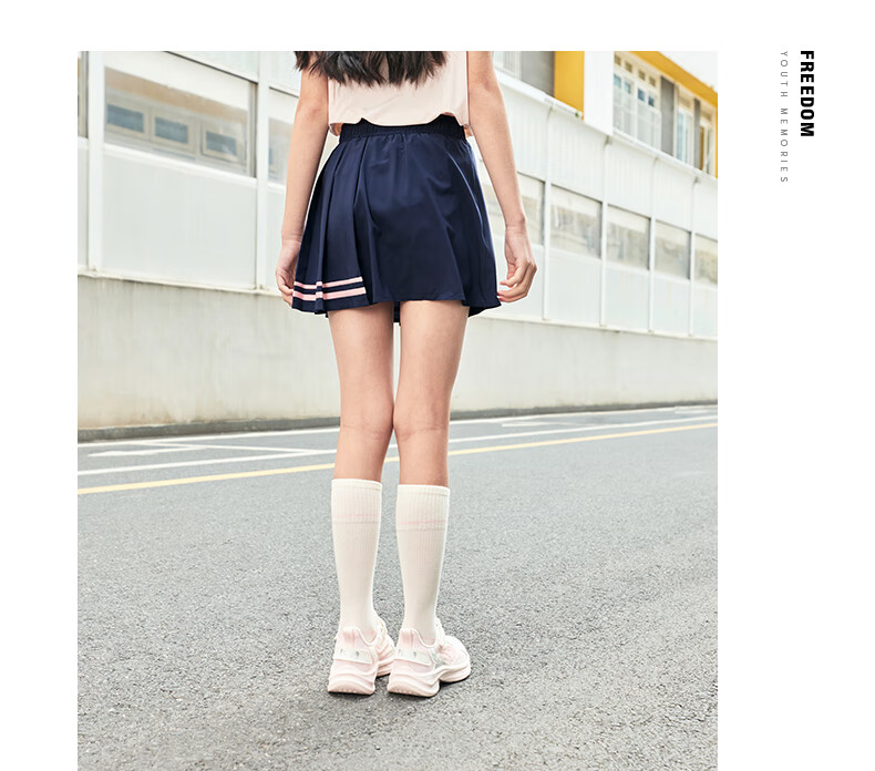 ERKE Girls' Short Skirt, Children's Baseball Skirt, Pleated Skirt for Older And Younger Kids, Pure White, Size 165 14