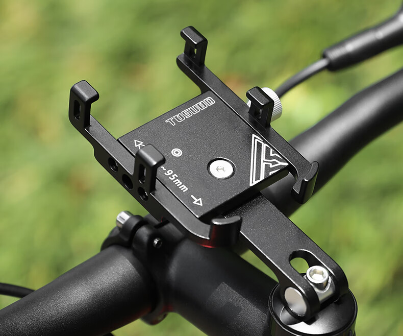Tasiduizhang Bicycle Aluminum Alloy Phone Mount Navigation Bracket for Video Recording, Mountain And Road Bike, Black - Enlarged And Widened 2