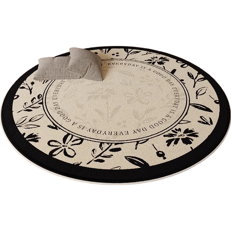 Shengwaluding Circular Carpet, Living Room Swivel Chair Mat, Computer Chair Mat, Study Room Bedroom Bedside Rug, Non-Slip Foot Pad, Diameter 60cm