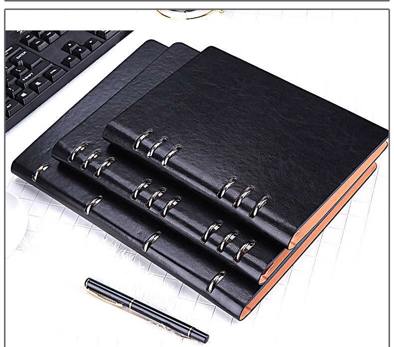 Chaoyou [Best Seller] A5 Business Loose-Leaf Notebook Simple Detachable 6-Hole Refill Office Meeting Notes A5 Black 001 11