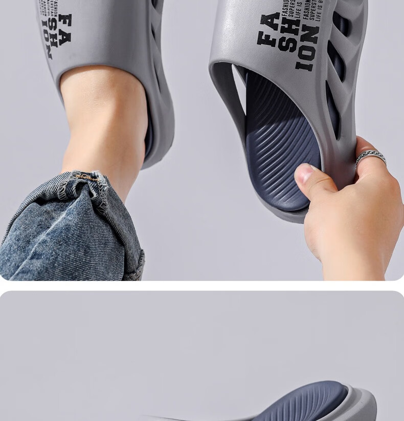 Huamei Jianbu Men's Sports Outdoor Slippers Soft Sole Non-Slip Lightweight Home Casual Sandals HM60231 Khaki Size 40-41 28
