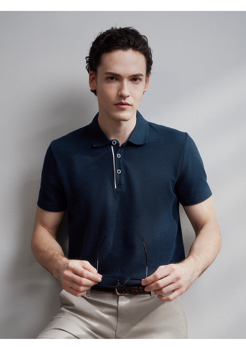 G2000 Men's Spring Summer Casual Versatile Short Sleeve Polo Shirt in Teal Blue [Pique Cotton Skin-Friendly Mall Edition] 10