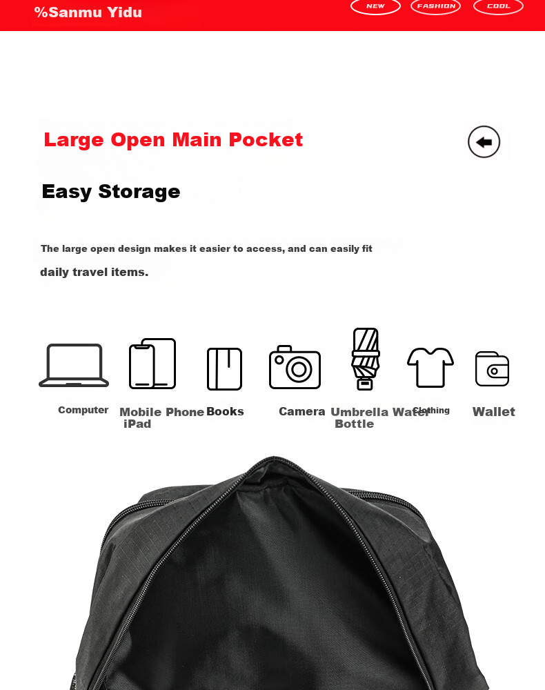 361° Men's Backpack, Commuter Business Backpack, Large Capacity, Lightweight, Waterproof, for Business Trips And Travel, Laptop Bag, Black 10