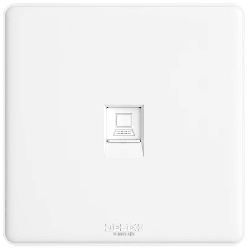 DELIXI Switch Socket Panel, CD815 Series, Eight-Core Network Computer Socket (Category 6), QSE86T8/2
