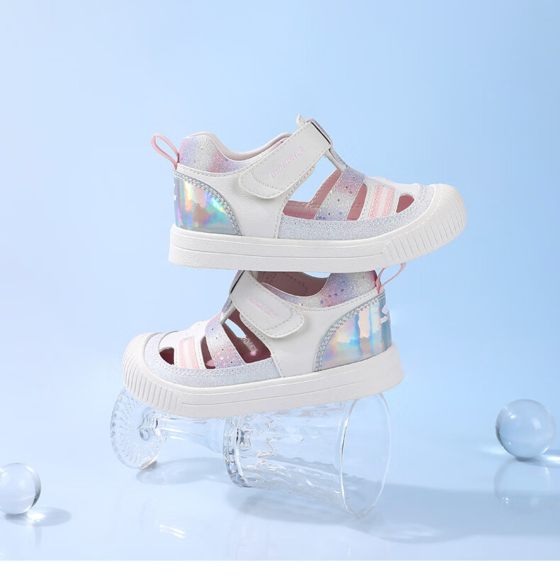 Dr. Jiang Toddler Walking Shoes Summer Lightweight Simple Healthy Kids Closed-Toe Sandals 2S14A2026DW Silver/Beige Size 29 10