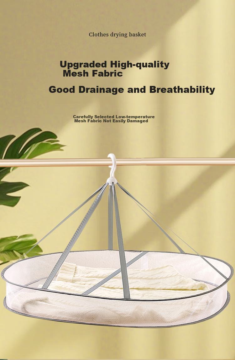 Mengtin Laundry Basket Clothes Drying Net Sweater Wool Garment Drying Tool Large Double-Layer Balcony Home Use 4