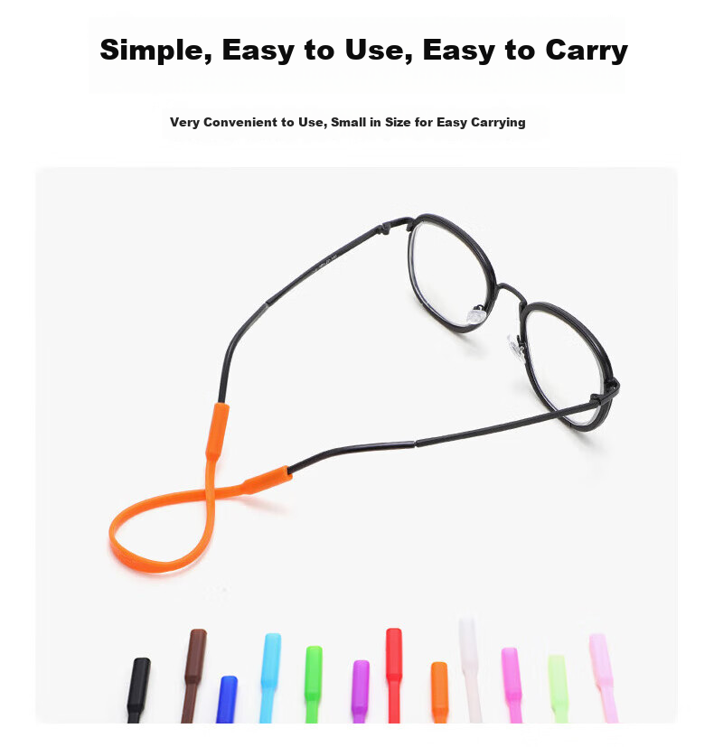 HB Silicone Round Head Glasses Strap*10 Pieces, Sports Glasses Fixing Anti-Slip Non-Drop Binding Rope for Children And Adults Eyewear 9