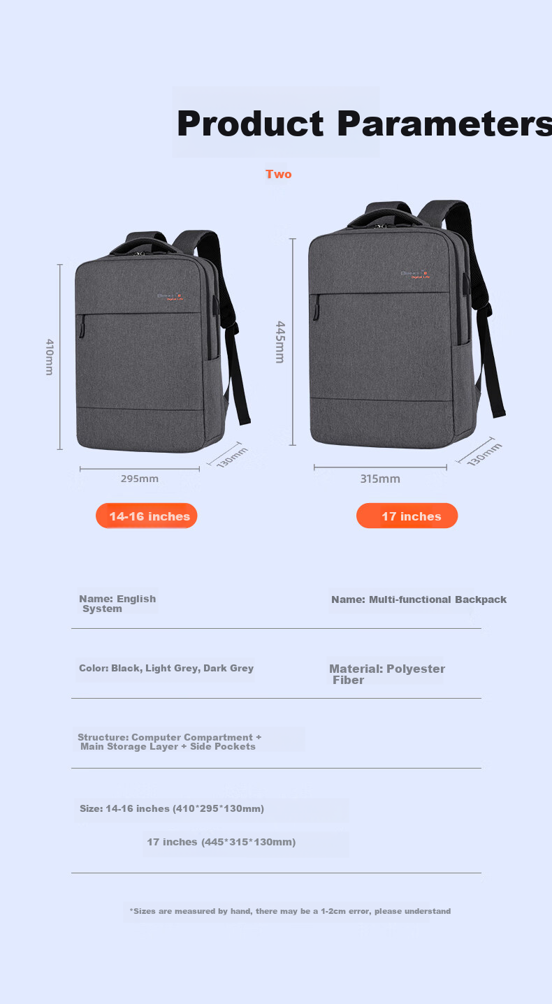 BRINCH Laptop Backpack 14/16 Inch Business Travel Backpack Compatible with Apple And Huawei Laptops 10