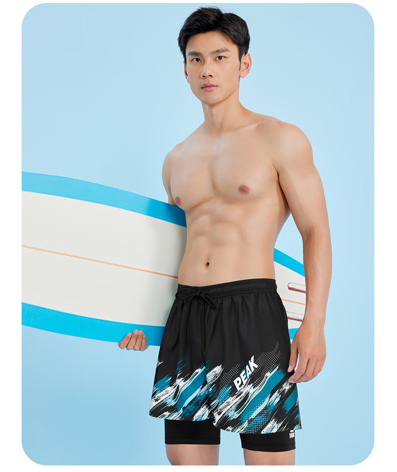 Peak Men's Swim Trunks with Anti-Embarrassment Lining, Quick-Dry, Loose Fit, Square Leg Beach and Resort Shorts for Hot Springs and Seaside Vacation 5