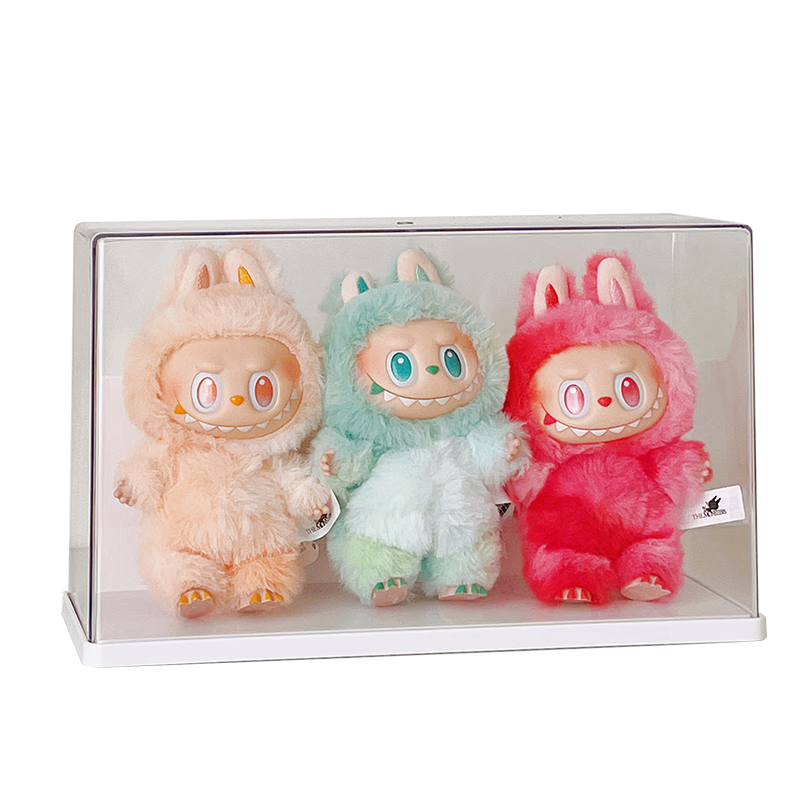 MESHD Labubu Display Box Transparent Dustproof Blind Box Plush Doll Vinyl Pop Mart Labubu Storage Box