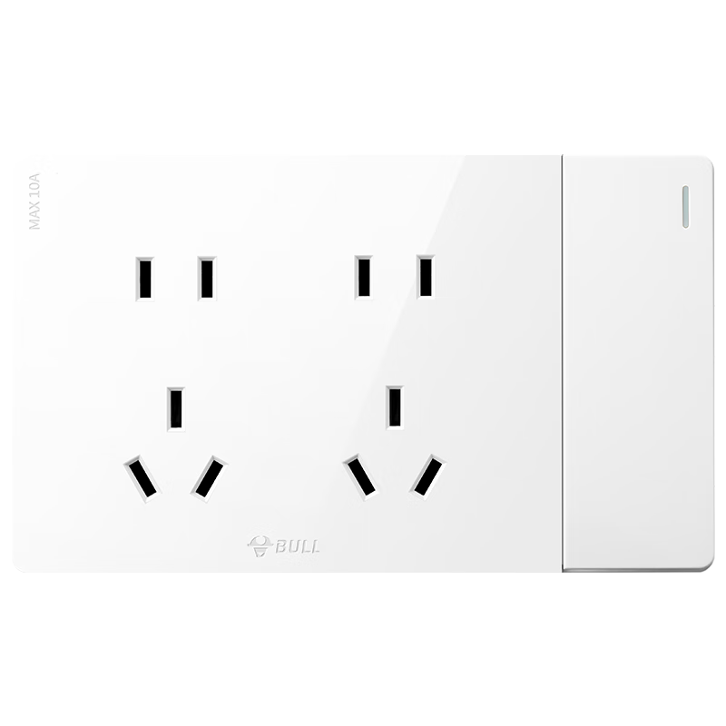 BULL G59 Series Surface Mounted Large Panel Switch Socket G59E636 One-Gang Two-Way Ten-Hole Switch Socket