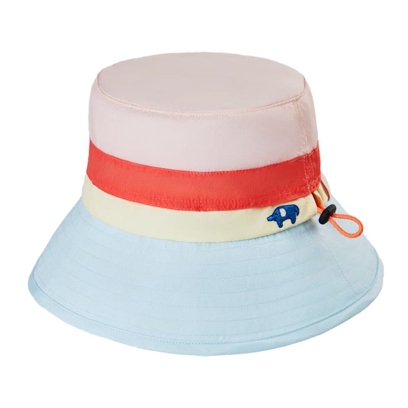 SHUKIKU Kids Sun Protection Hat UV Adjustable Breathable Bucket Hat Pink Blue Elephant L Size