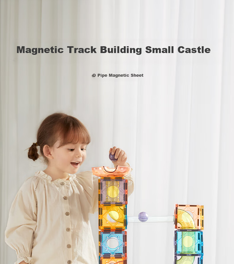 Babycare Magnetic Building Tiles Educational Toy for Boys And Girls, Magnetic Construction Blocks for Holiday And Birthday Gifts, 100 Pieces 2