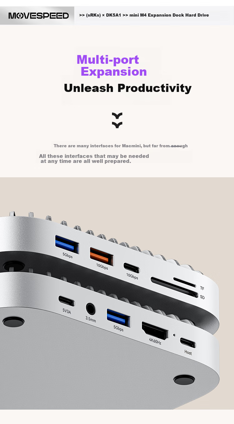 MOVE SPEED 2TB Portable Solid State Drive (PSSD), Compatible with Macmini M4 Expansion Dock Hard Drive, SSD Portable Hard Drive, Expansion Dock, Openclaw Dragon Robot 6