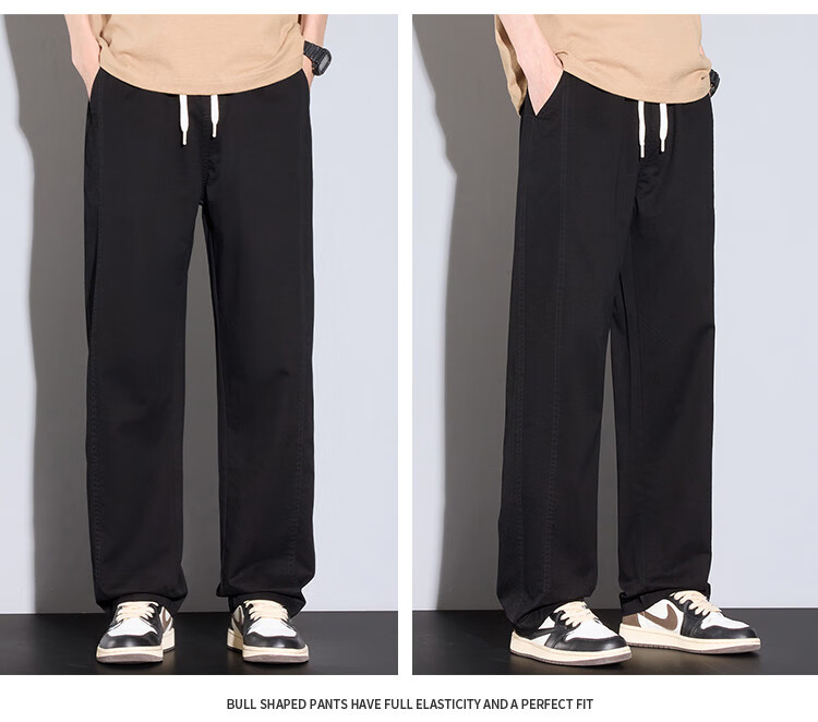 JEEP High-End Men's Casual Pants, New Spring And Autumn 2026 Style, Loose Straight-Leg Trousers, Trendy Wide-Leg Long Pants for Me 7