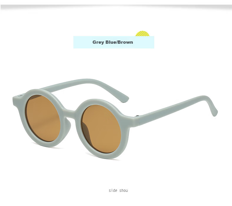 DRATRA Children's Sunglasses, Round Frame Sun Protection Glasses for Boys And Girls, Decorative Eyewear, Fashionable Cartoon Cute Desig 6