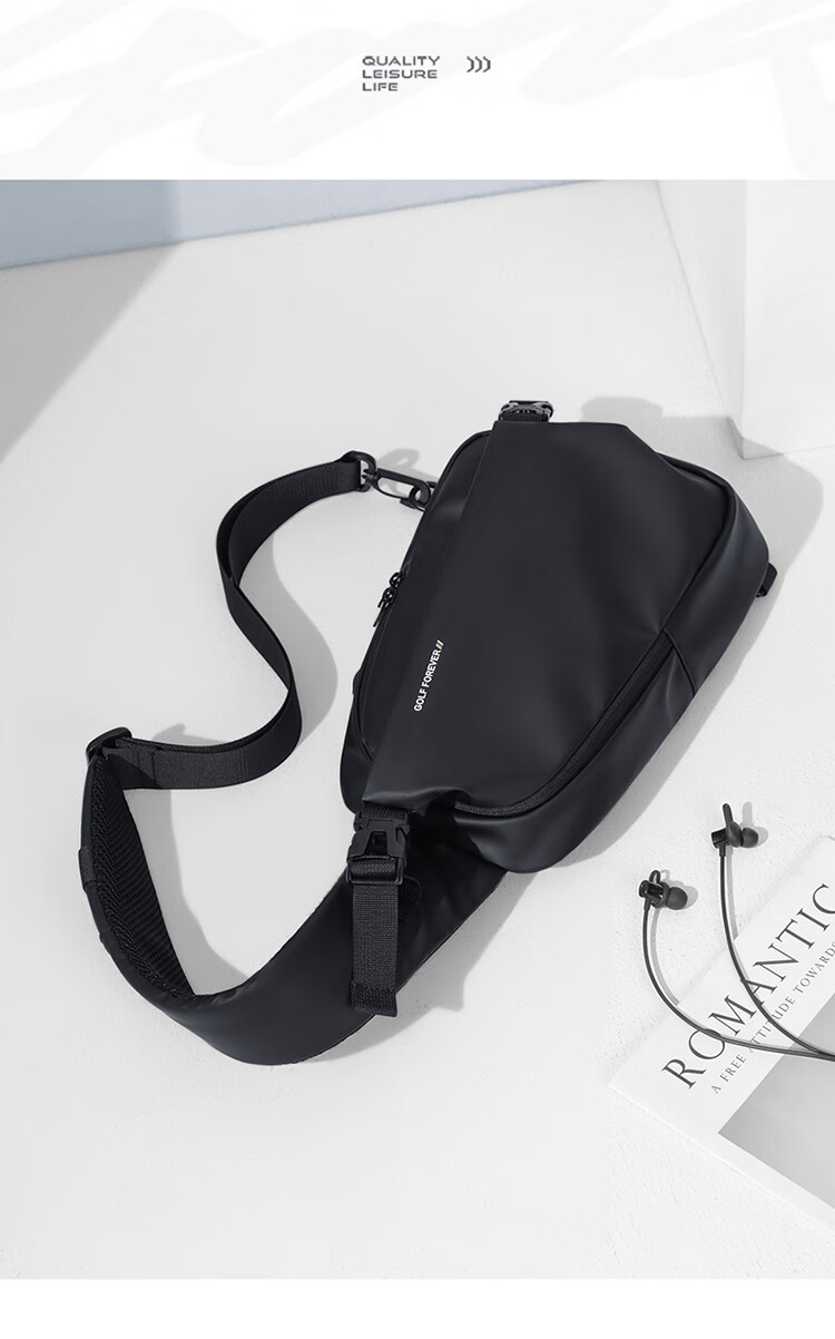 GOLF Chest Bag for Men, Large Capacity Crossbody Bag, Shoulder Bag for IPad And Phone, Water-Resistant Casual Sports Cycling Backpack 4