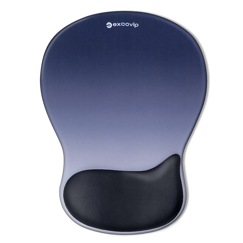 EXCO Dual-Color Blue and Black Wrist Support Mouse Pad Large Gradient Computer Office Ergonomic Silicone Wrist Rest Non-Slip Mat 0471