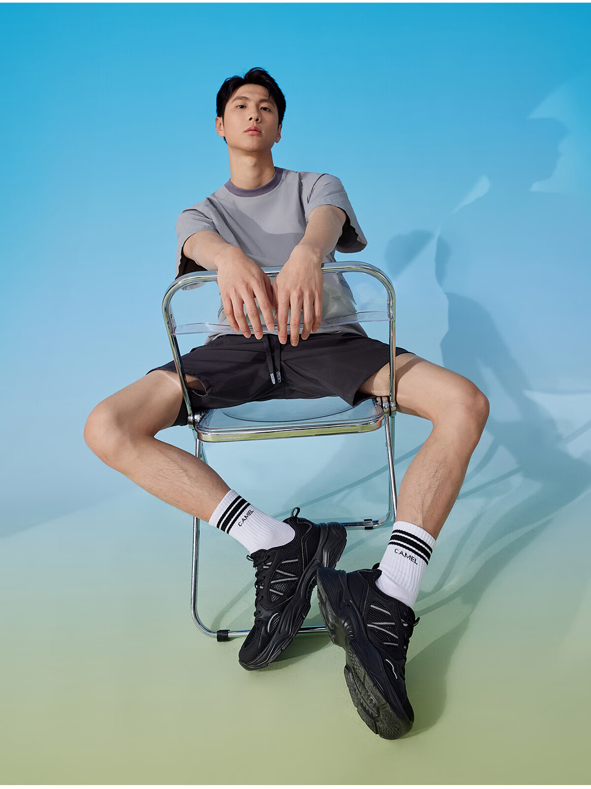 CAMEL [Qingyang] Men's Shoes, Summer New Sports Shoes, Breathable Mesh Upper, Thick-Soled Heightening Casual Versatile Dad Shoes 17