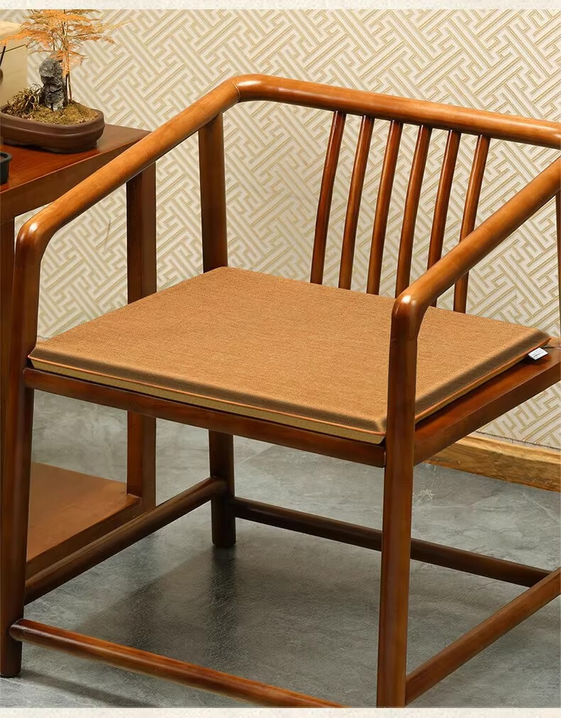 Huamanshengting Tea Table And Chair Cushion, Chinese-Style Redwood Chair Seat Cushion, Car Seat Cover, Solid Color Smoke Gray (3cm Foam), 45*45cm 9