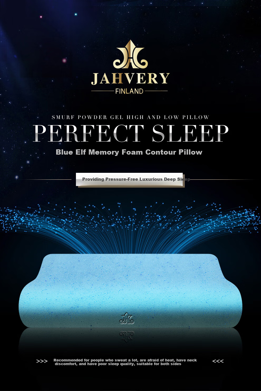 JAHVERY Gel Pillow Memory Foam Cervical Pillow for Adults, Slow Rebound Sleeping Neck Support Pillow, 7/9cm 2