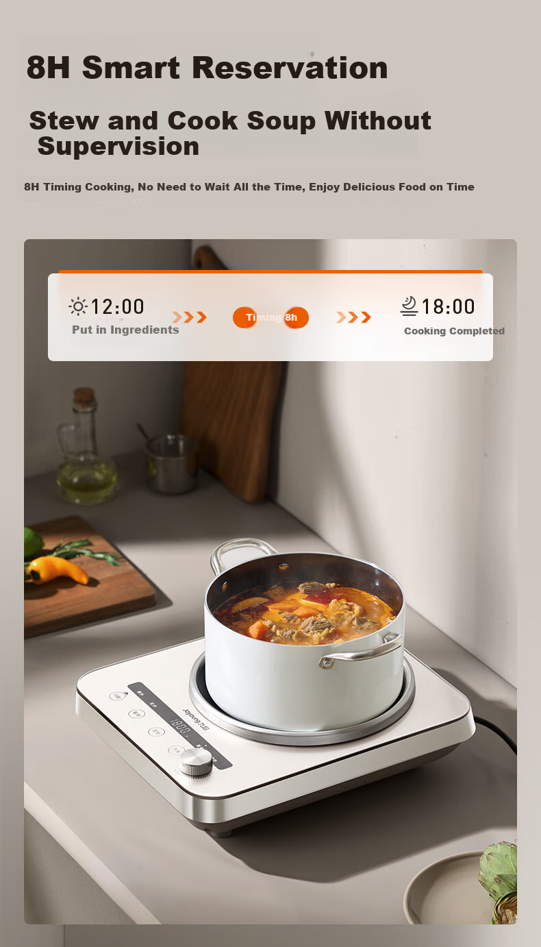 Joyoung Induction Cooker, Concave Electromagnetic Stove, Household Countertop Model, 3500W High Power, Stir-Fry Intense Flame Stove, Multifunctional Deep Concave Arc Surface Cooker N3501 [With Free Special Iron Pot] 15