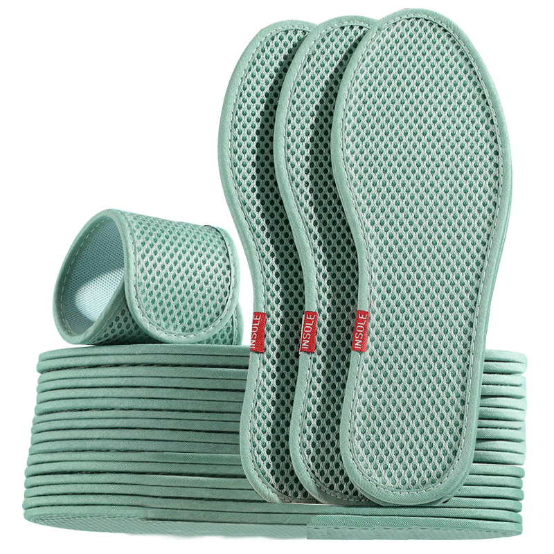 Nanjiren 5 Pairs of Mugwort Deodorizing Insoles for Men, Breathable, Sweat-Absorbing, Non-Stuffy, Odor-Eliminating, Shock-Absorbing, Military Training, Women's Soft Elastic Long-Standing 36