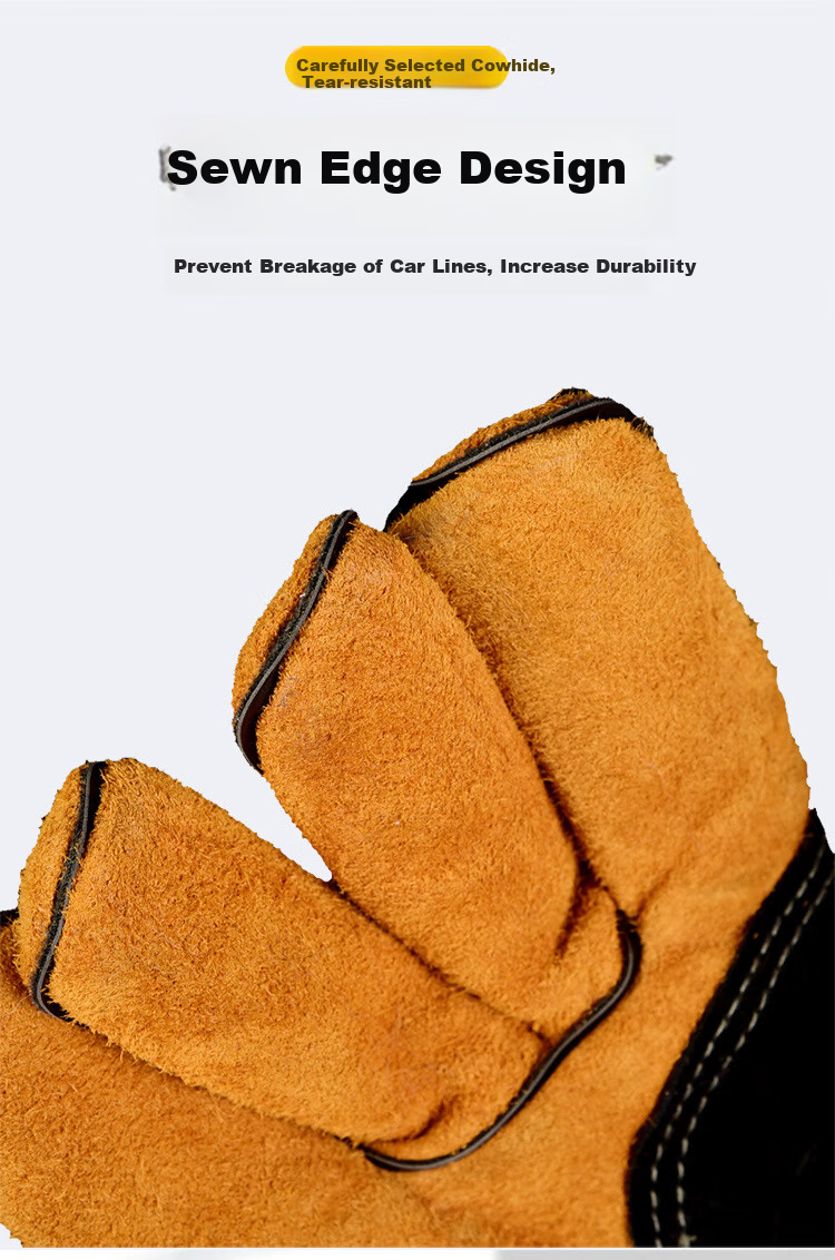 Beifute Anti-Bite Gloves, Scratch-Resistant Dog Bite Protection, Wear-Resistant Thickened Heat-Insulating Welding Gloves, Non-Slip Construction Site Gloves, 60CM Yellow 5
