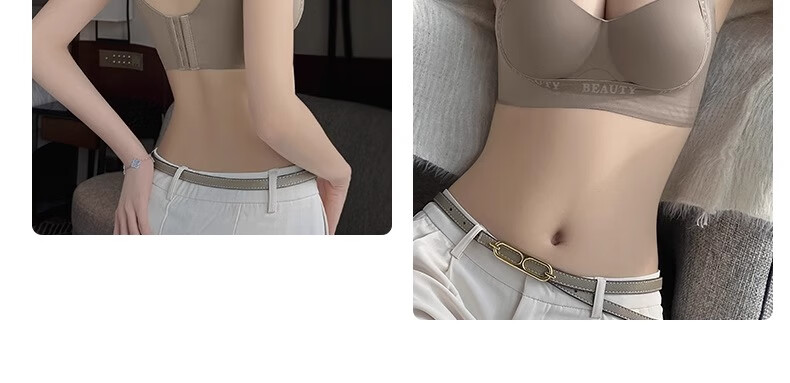 GUJIN Round Bra for Women, Enhancing Small Breasts, Push-Up, Side Support, Letter Shoulder Straps, Cartoon Design, Lift And Support, Seamless Bra 27