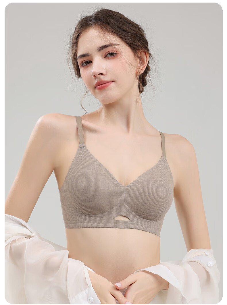 Me Feeling Women's Small Bust Push-Up Anti-Sagging Sports Bra with Side Support, Seamless, Thin Summer Plus Size Bra 5