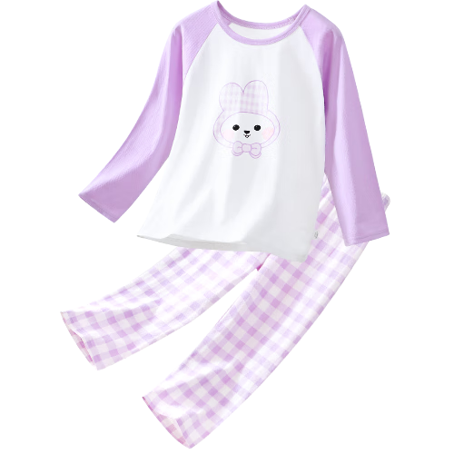 DEESHA [100% Cotton] Children's Pajamas, Girls' Loungewear, Spring And Summer Thin Long-Sleeve Air Conditioning Suit Set