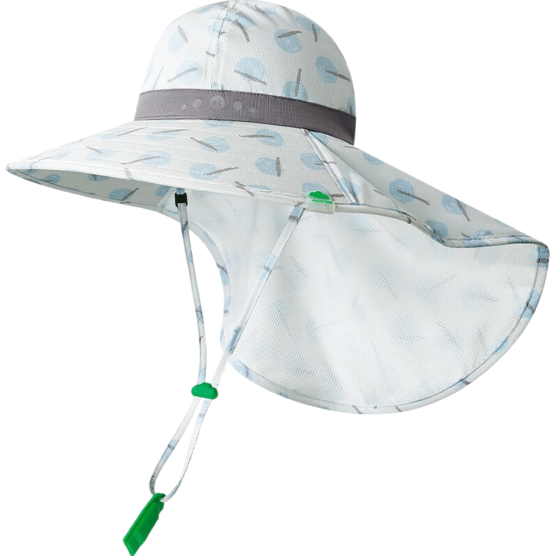 Kocotreekk Kids UV Protection Hat Baby Neck Cover Sun Hat Boys Girls Gray L