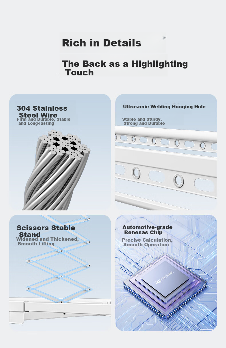 Mr.Bond Ultra-Thin Invisible Embedded Electric Clothes Drying Rack, Fully Automatic Intelligent Retractable Clothes Drying Machine M18A 17