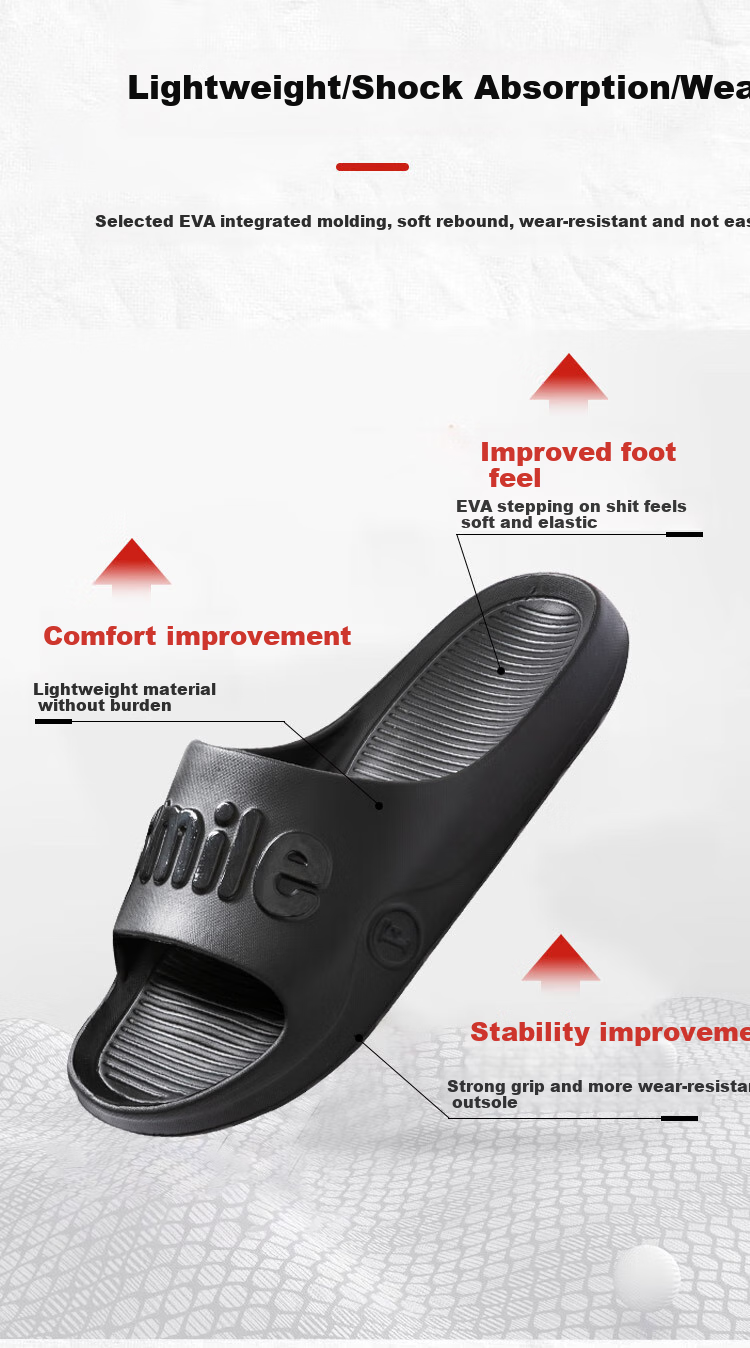 Jiayi Slippers Unisex Thick Sole Soft Elastic Outdoor Bathroom Sandals Night Black Size 42-43 JY2521 6