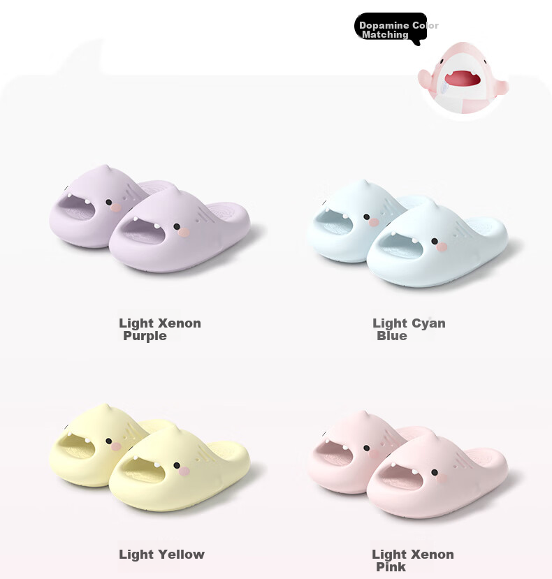 Chikoku New Cute Shark Slippers for Women, Summer Home Wear, Adorable Thick-Soled Non-Slip Couple's Shark Sandals for Men Summer 31