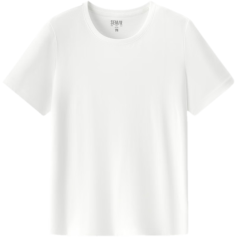 Semir Women's Short Sleeve T-Shirt, Cropped Fit, Slimming, Regular Shoulder, Inner Layering, Summer Cool Feel, Fitted Base Shirt, 109326100001