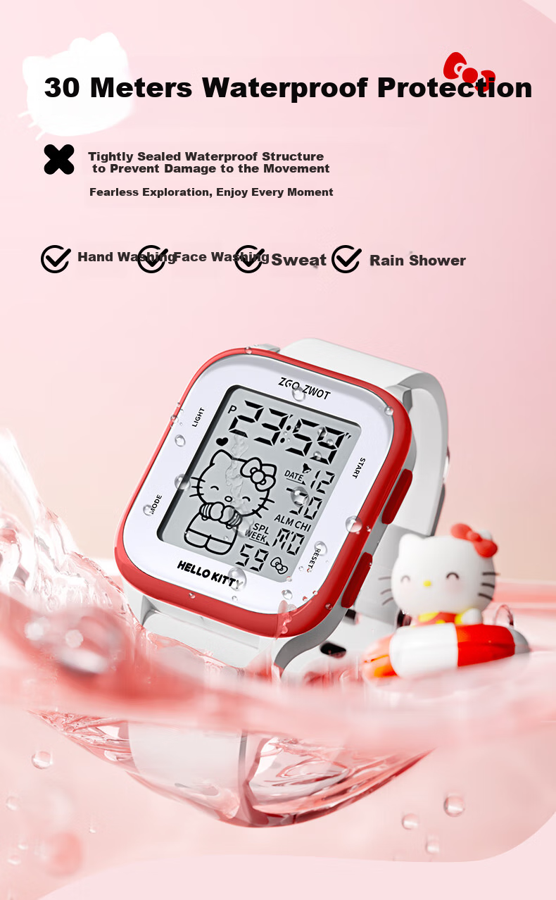 Hello Kitty Children's Watch for Girls Aged 6-12 Elementary And Middle School Students Sports Smart Watch Electronic Watch for Students 878 5